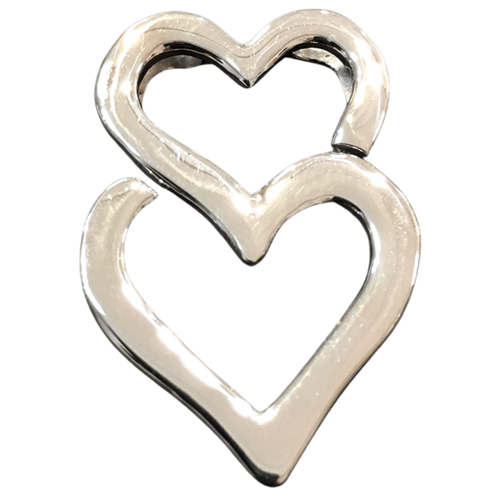 silver double heart pendant